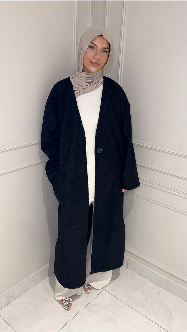 MANTEAU OVERSIZE LONG • NOIR