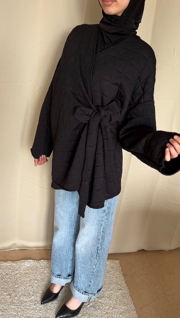 Veste matelassée noir à nouer